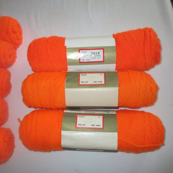 Lot of 8 Flame Pumpkin Halloween orange Yarn Skeins for Knitting Crochet Craft - Picture 8 of 9